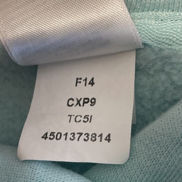 The North Face Hoodie Womens Small Light Blue Teal Spellout Sweatshirt Pullover - Picture 13 of 16